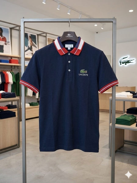 Men’s Premium Navy Blue Polo T-Shirt with Contrast Collar