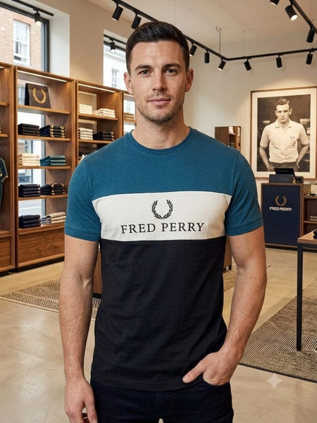 Men’s Premium Brand  Signature Logo Crew Neck Tee