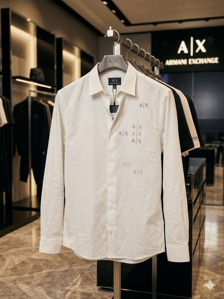 Men’s Premium Brand Signature White Regular  Fit Shirt for Men