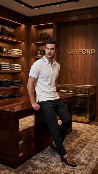 Branded  White Signature Polo Shirt – Premium Smart Casual Luxury Wear
