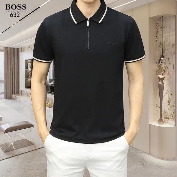 Premium Half-Zip Polo T-Shirt for Men – Elegant Casual Wear