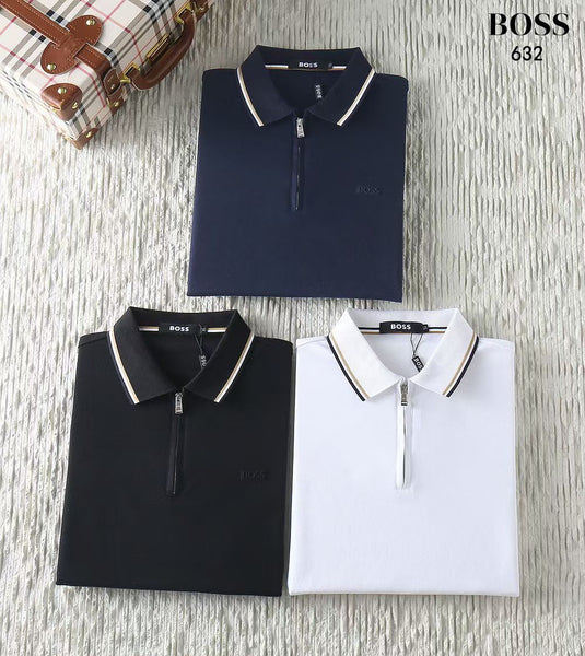 Premium Half-Zip Polo T-Shirt for Men – Elegant Casual Wear