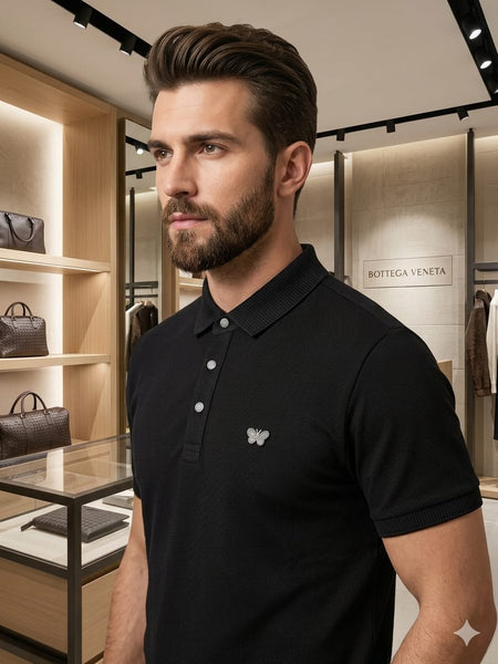 Premium Black Polo T-Shirt for Men – Classic Regular  Fit Casual Wear