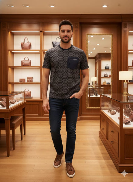 Premium Printed Round Neck T-Shirt for Men – Stylish Casual Wear