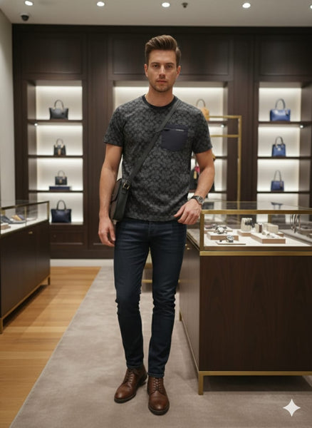 Premium Printed Round Neck T-Shirt for Men – Stylish Casual Wear