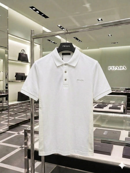 Classic White Half-Sleeve Polo Shirt for Men Smart Casual Style