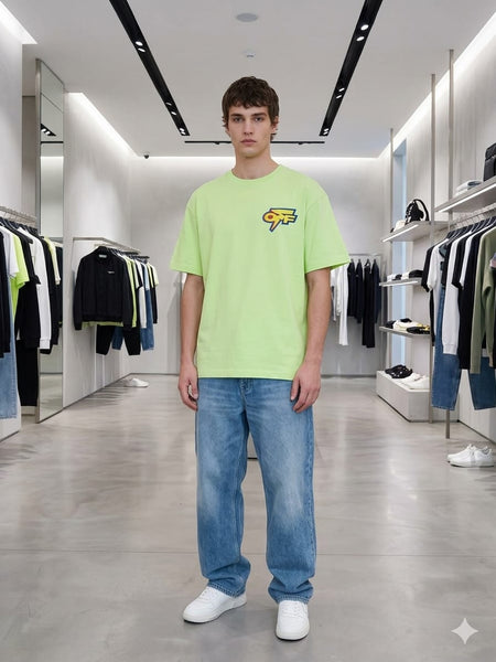 Premium Lime Green Oversized T-Shirt for Men – Trendy Casual Wear