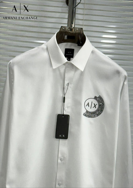 Men’s Premium Logo Print Formal Shirt – Full Sleeve Regular Fit