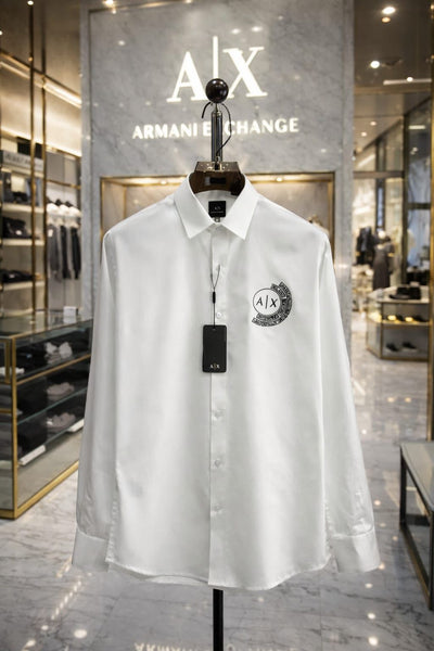 Men’s Premium Logo Print Formal Shirt – Full Sleeve Regular Fit