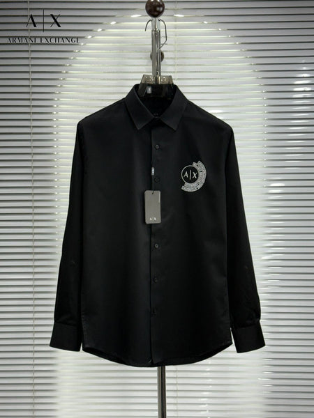Men’s Premium Logo Print Formal Shirt – Full Sleeve Regular Fit