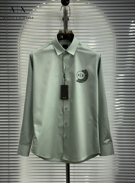 Men’s Premium Logo Print Formal Shirt – Full Sleeve Regular Fit