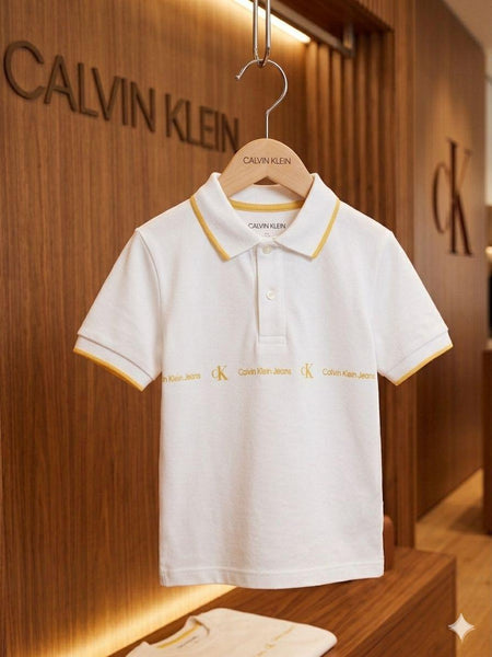 Kids Premium  Polo T-Shirt with Gold Accent Detailing