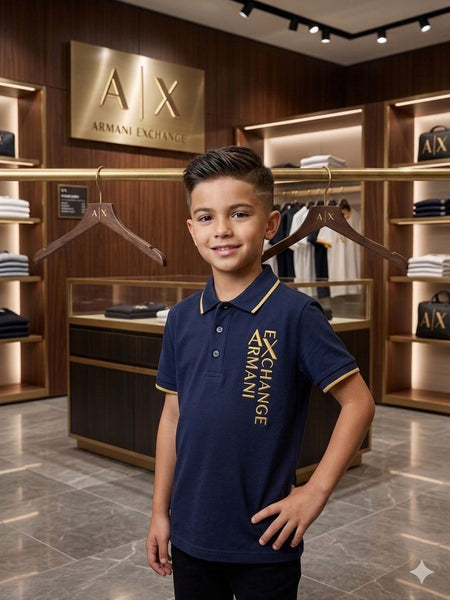 Kids Premium Polo T-Shirt with Signature Logo Print