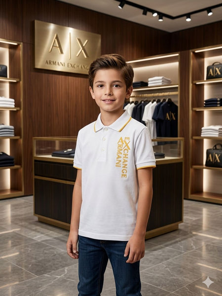 Kids Premium Polo T-Shirt with Signature Logo Print