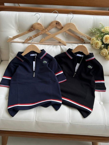 Kids Classic Half-Zip Pullover Sweatshirt with Signature Crocodile Logo