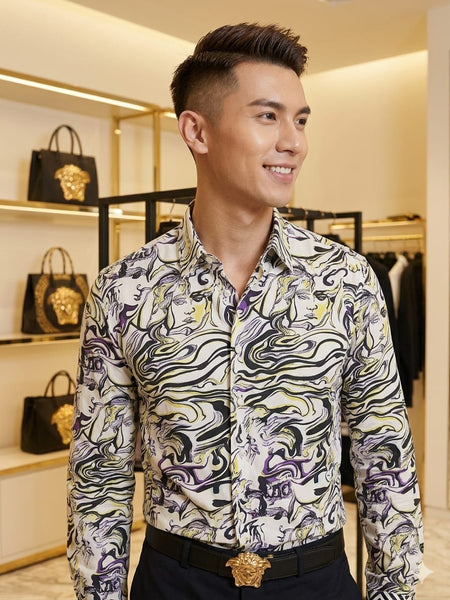 Men’s Premium Baroque Art Print Shirt – Luxury Statement Edition
