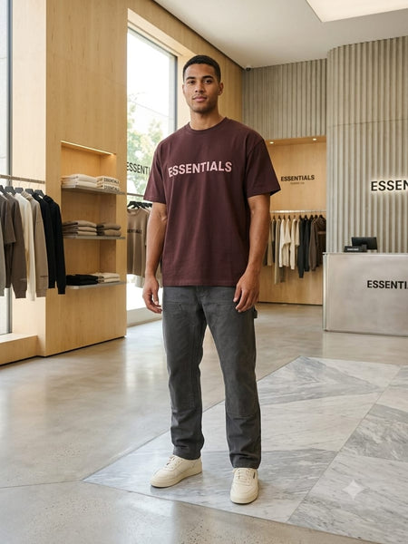 Men’s Luxury Branded  Maroon Logo Oversized T-Shirt for Men