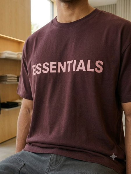 Men’s Luxury Branded  Maroon Logo Oversized T-Shirt for Men