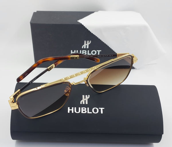 Luxury Gold-Tone Geometric Sunglasses  Premium Designer Eyewear with UV Protection