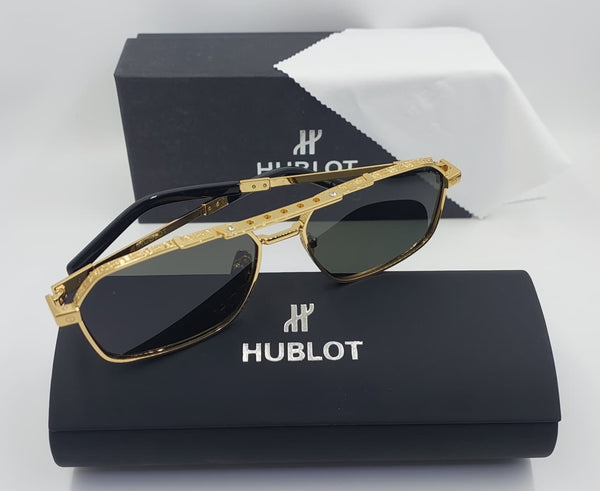Luxury Gold-Tone Geometric Sunglasses  Premium Designer Eyewear with UV Protection