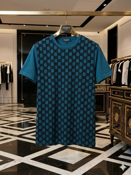 Premium Designer Pattern Blue T-Shirt for Men Stylish & Comfortable Fit