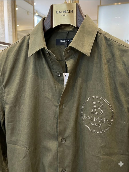 Premium Olive Green Regular Fit Men’s Shirt Luxury Designer Formal & Casual Wear