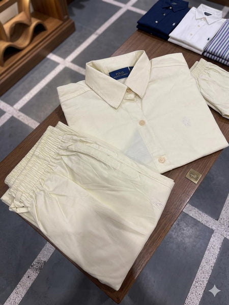 Premium Women’s Classic Cream Co-Ord Set – Elegant Casual Wear