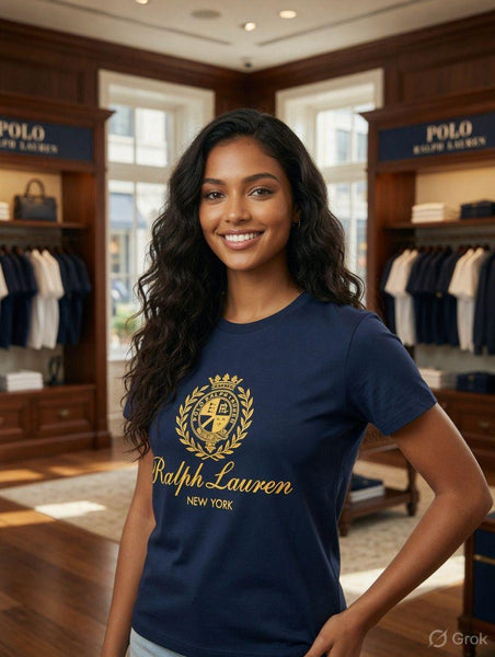 Women’s Premium Navy Blue Printed T-Shirt – Elegant Casual Style