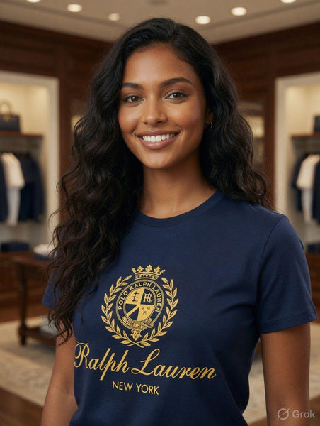 Women’s Premium Navy Blue Printed T-Shirt – Elegant Casual Style