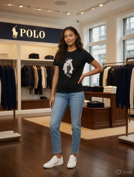 Women’s Premium Black Graphic T-Shirt – Trendy Casual Wear