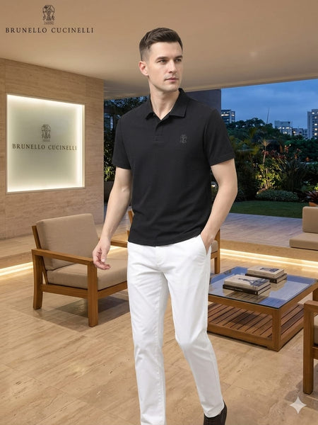 Luxury Premium Men’s Black Classic Polo T-Shirt