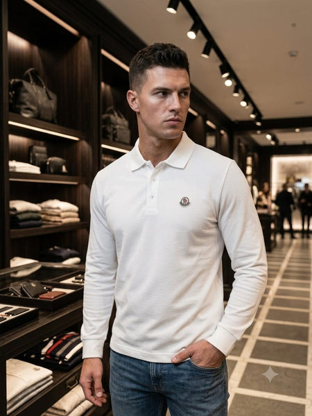 Men’s Luxury Long Sleeve Polo Shirt – Smart Casual Wear