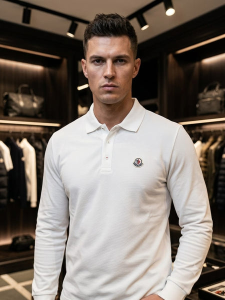 Men’s Luxury Long Sleeve Polo Shirt – Smart Casual Wear