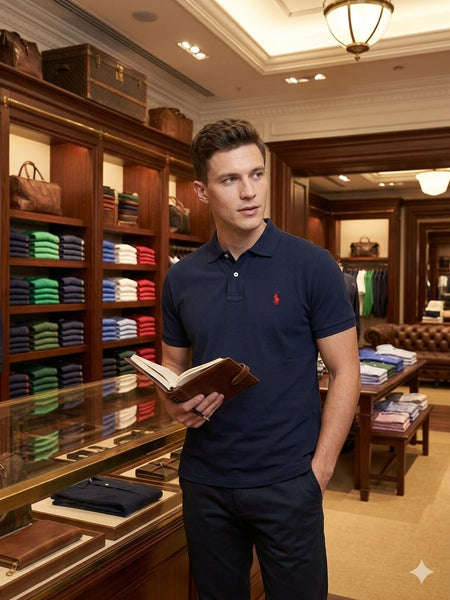Luxury Premium Classic Navy Blue Polo T-Shirt