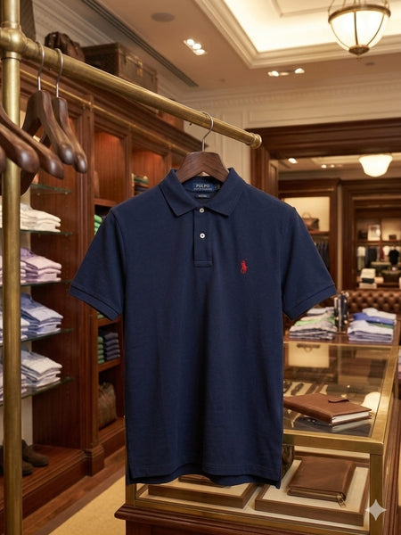 Luxury Premium Classic Navy Blue Polo T-Shirt
