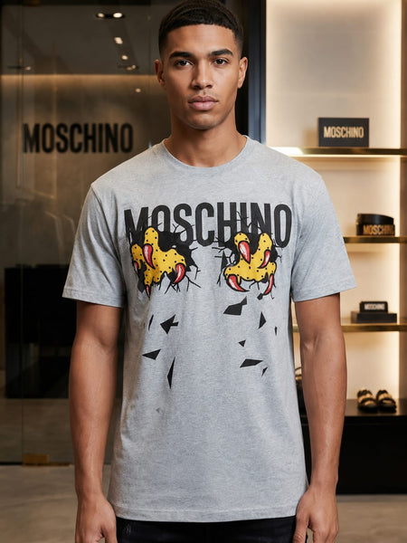 Luxury Branded Graphic Print Premium Grey T-Shirt For Men
