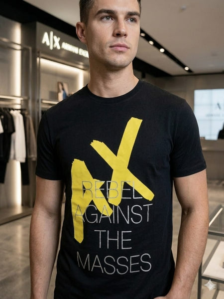 Premium Branded AX Rebel Graphic Print T-Shirt – Bold Urban Style for Men