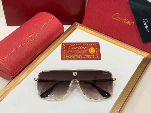 Premium Rimless Gradient Sunglasses with Gold Luxury Temple Design