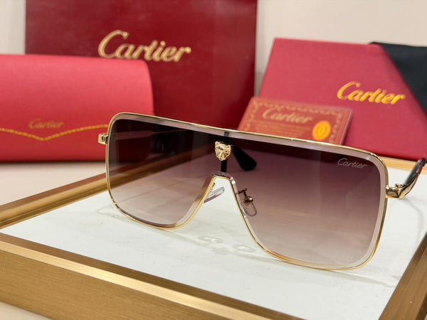 Premium Rimless Gradient Sunglasses with Gold Luxury Temple Design