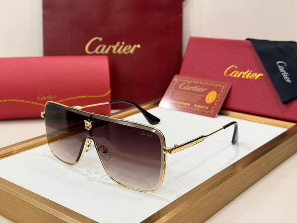 Premium Rimless Gradient Sunglasses with Gold Luxury Temple Design