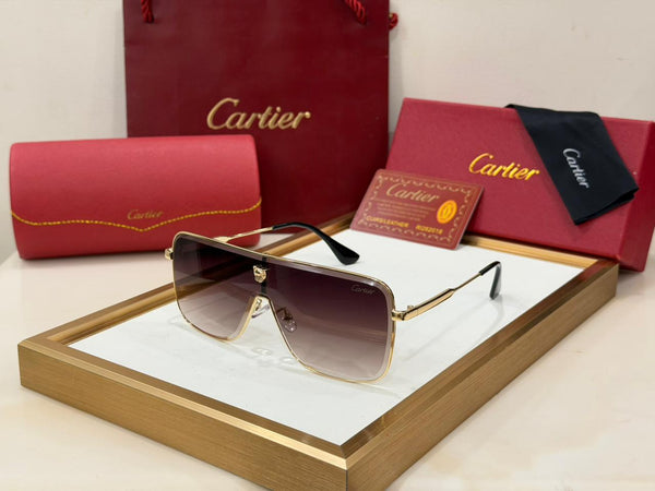 Premium Rimless Gradient Sunglasses with Gold Luxury Temple Design