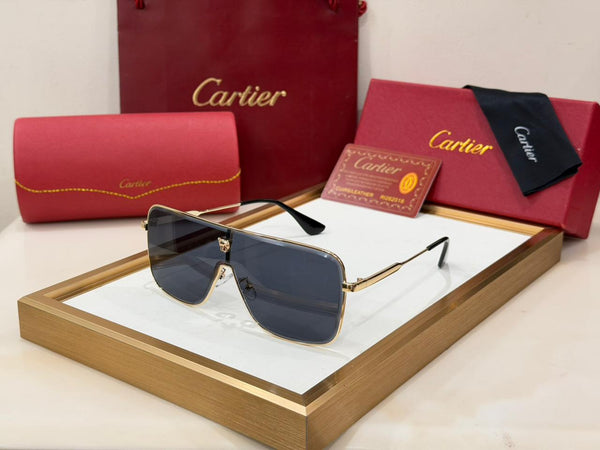 Premium Rimless Gradient Sunglasses with Gold Luxury Temple Design