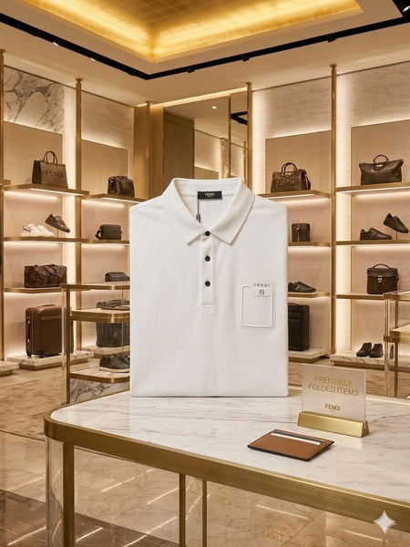 Premium White Polo T-Shirt with Signature Pocket Detail – Elegant Smart Casual Wear