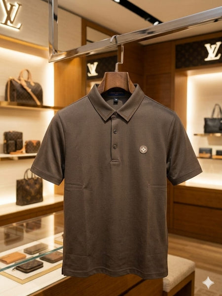 Luxury Brown Polo Shirt for Men – Smart Fit Designer Casual Tee
