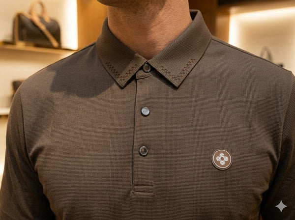 Luxury Brown Polo Shirt for Men – Smart Fit Designer Casual Tee