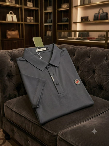 Grey Premium Polo T-Shirt for Men Classic Fit  Soft & Breathable Casual Wear