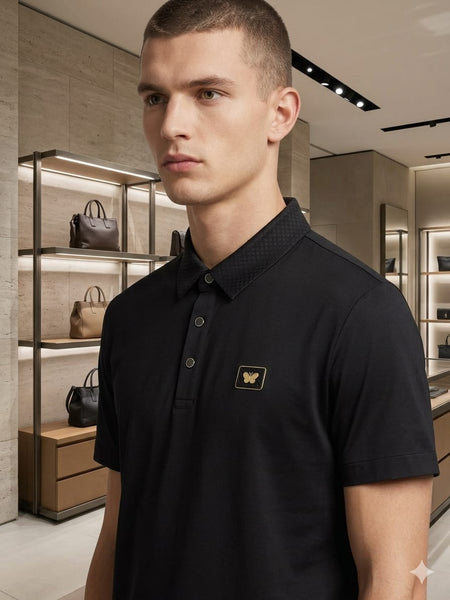 Luxury Men's White Embroidered Logo Premium Polo T-Shirt