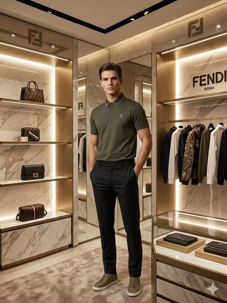 Men's Elegant Black Polo T-Shirt for Everyday Style