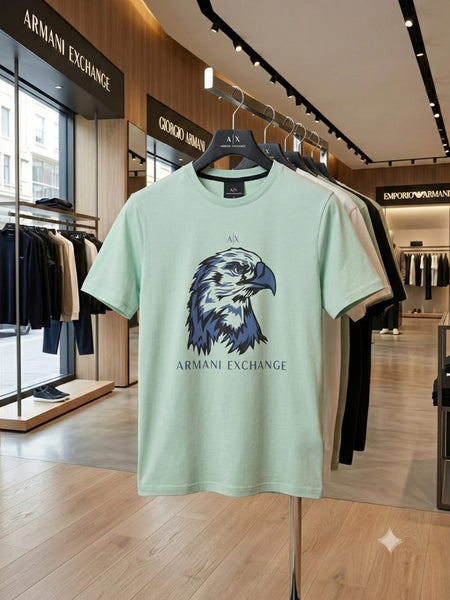 Premium Mint Green Eagle Graphic Men's T-Shirt  Round Neck Half Sleeve  Casual  Tee