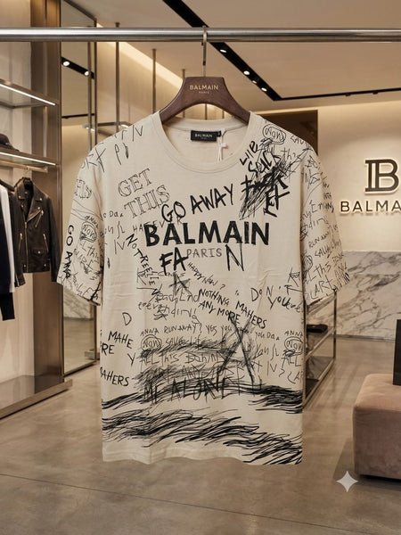 Men's Premium Cream Graphic Print Drop Shoulder T-Shirt